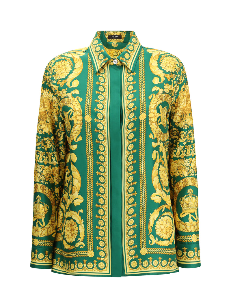 Versace Versace Printed Silk Shirt Multicolor Women - World Class Fashion