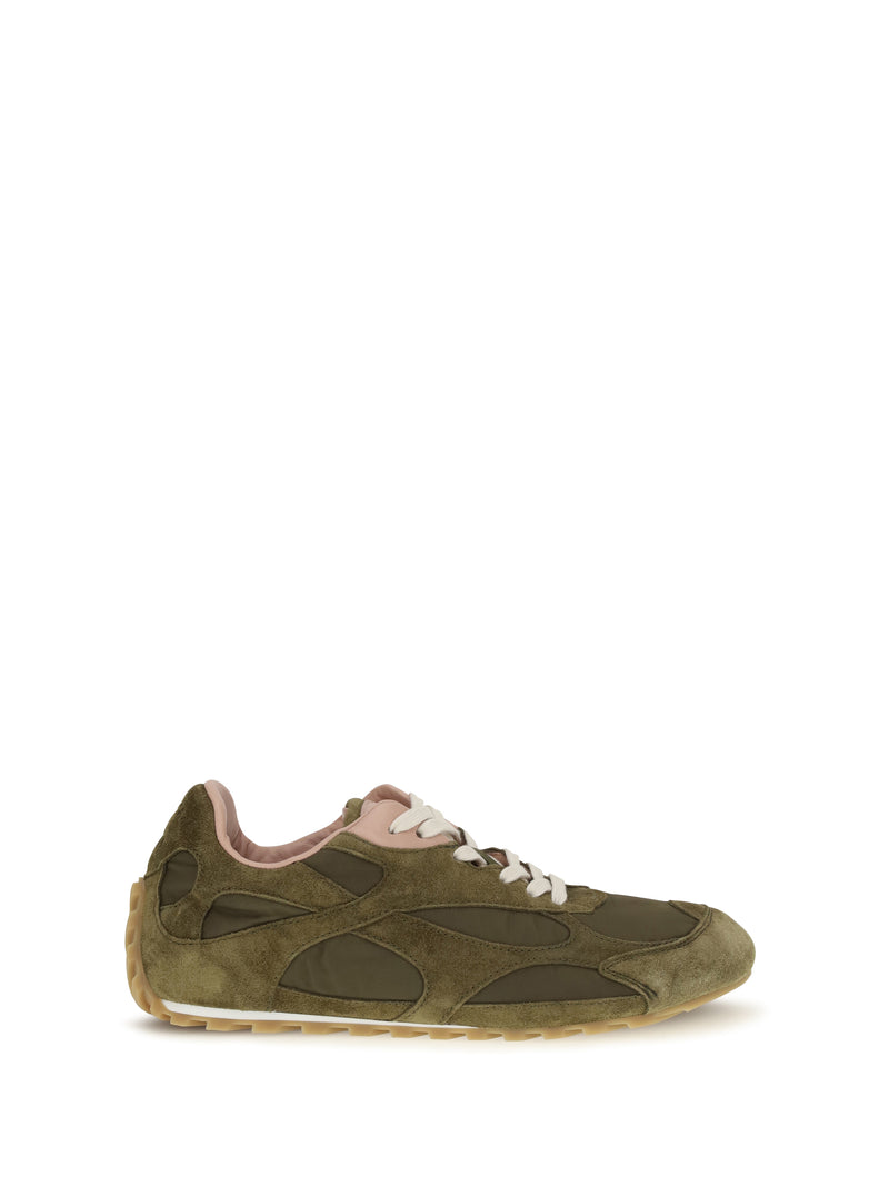 Bottega Veneta Bottega Veneta Orbit Flash Sneakers Olive Oil/Terra Pink - World Class Fashion
