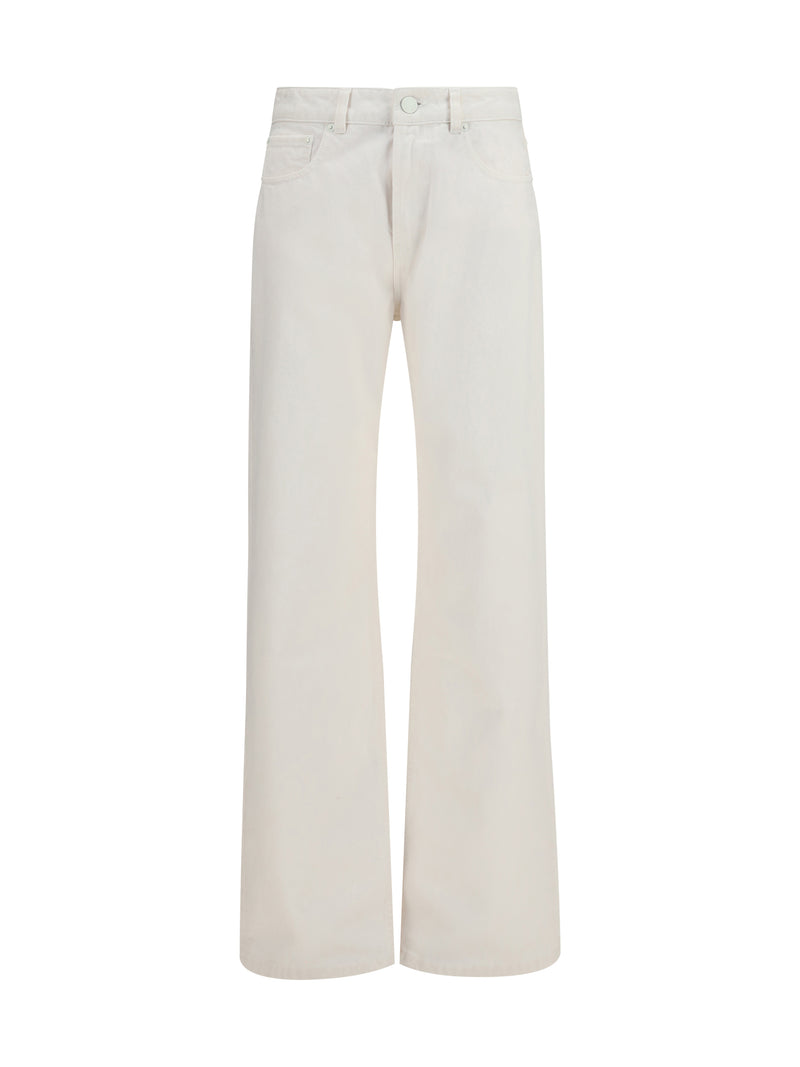 AMI Paris AMI Paris High-rise Straight-leg Jeans Blanc Creme - World Class Fashion