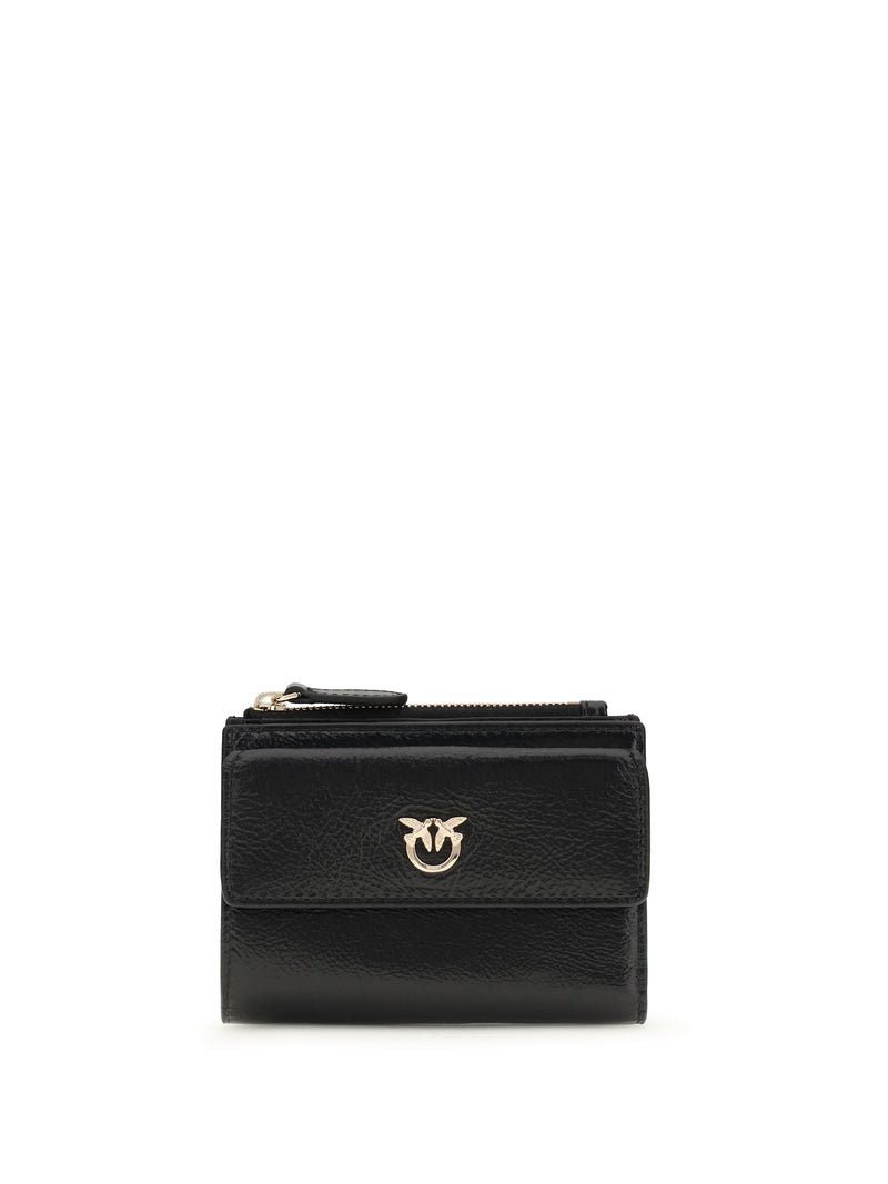 Pinko Pinko Leather Wallet Nero Limousine-Oro - World Class Fashion