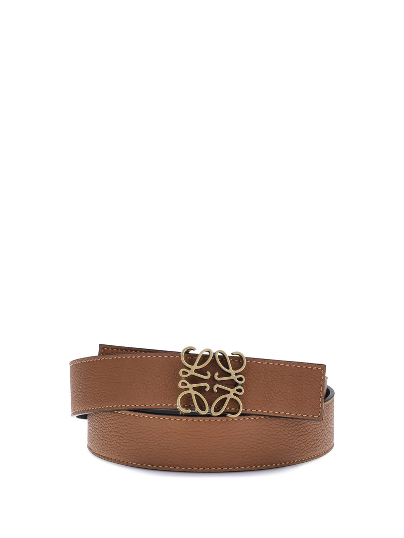 Loewe Loewe Anagram Reversible Belt Tan/Black/Old Gold - World Class Fashion