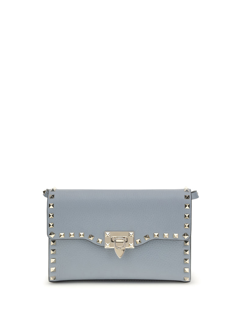 Valentino Garavani Valentino Garavani Small Rockstud Shoulder Bag Stone Grey - World Class Fashion