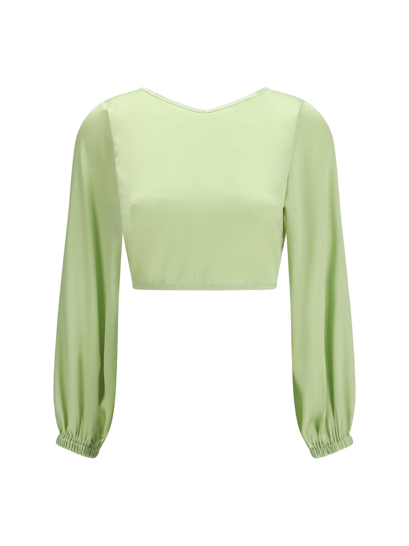 Kristina Ti Kristina Ti V-neck Blouse Apple - World Class Fashion