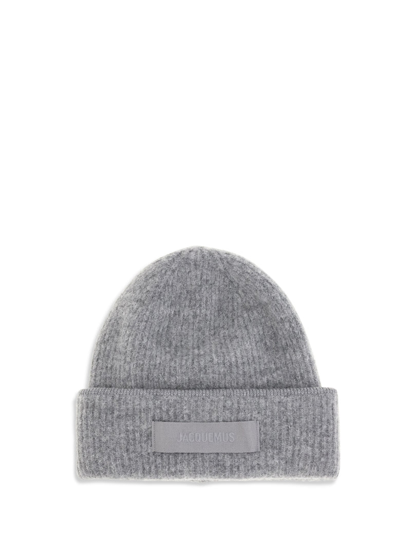Jacquemus Jacquemus Gros Grain Ribbed Beanie Dark Grey - World Class Fashion