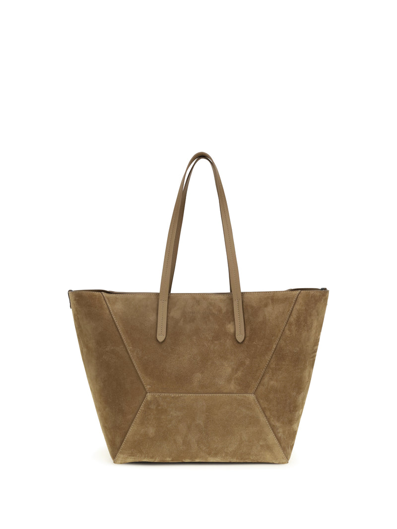 Brunello Cucinelli Brunello Cucinelli Suede BC Tote Bag Sesamo - World Class Fashion