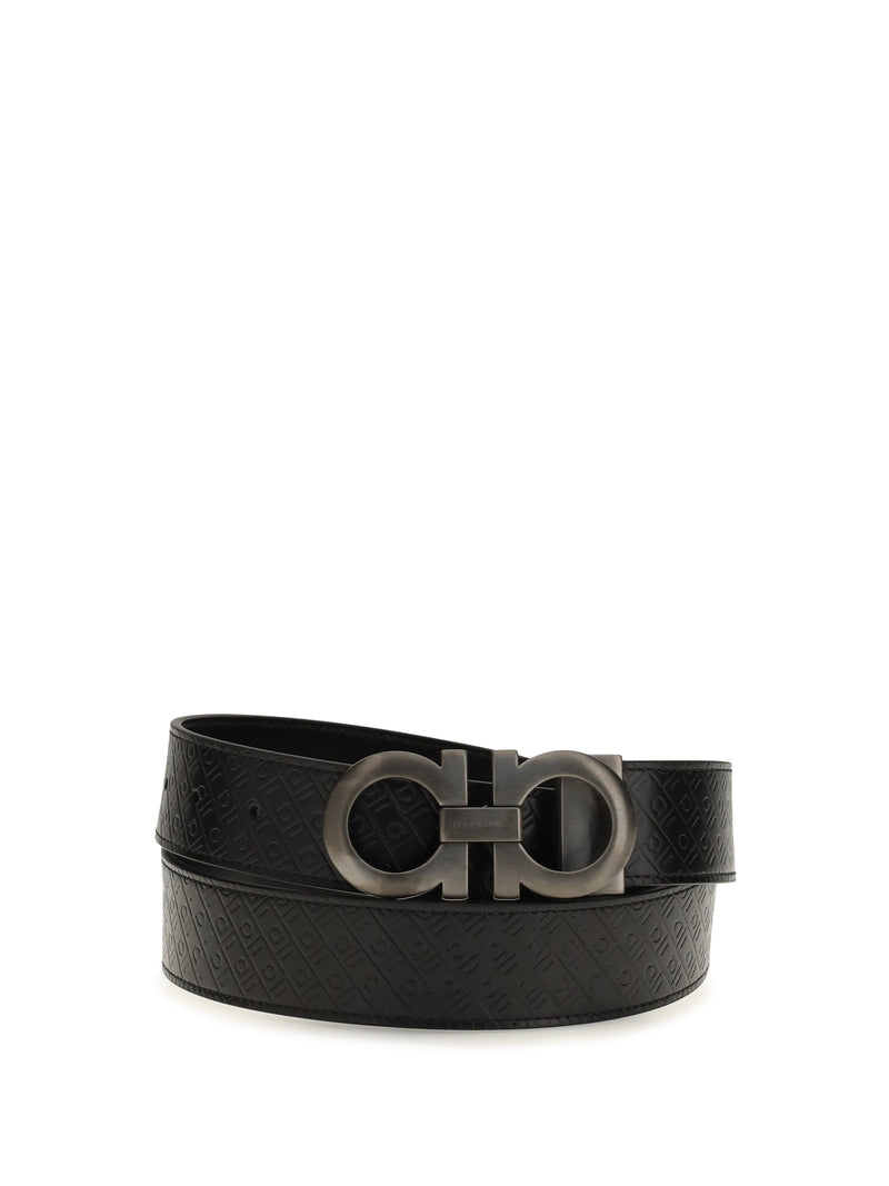Ferragamo Ferragamo Reversible Gancini Leather Belt Black Men - World Class Fashion