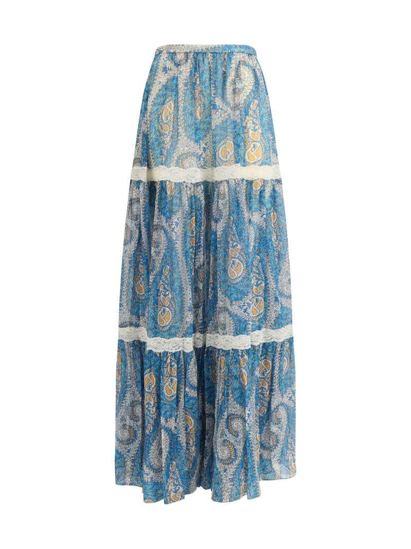 Etro Etro Silk Crepon Maxi Skirt - World Class Fashion