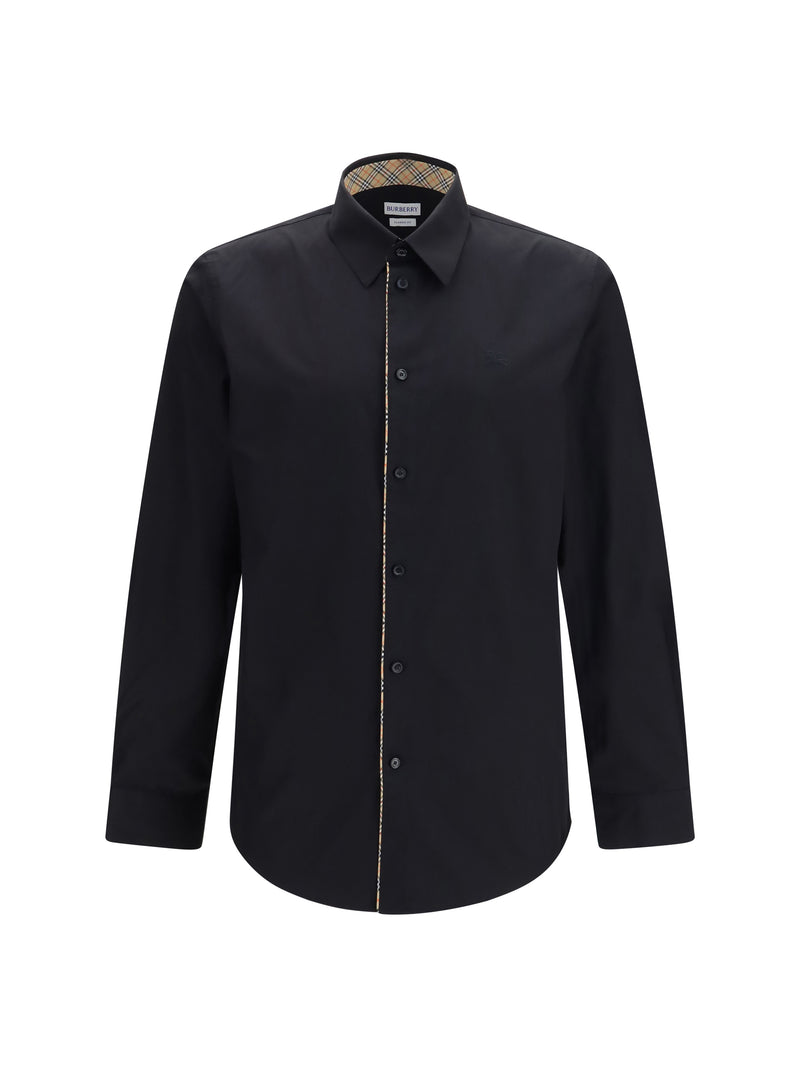 Burberry Burberry Cotton Shirt With Check Trims - World Class Fashion