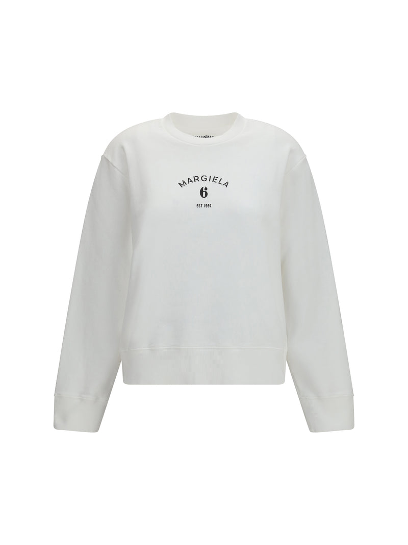 Mm6 Mm6 Crewneck Sweatshirt Off White Women - World Class Fashion