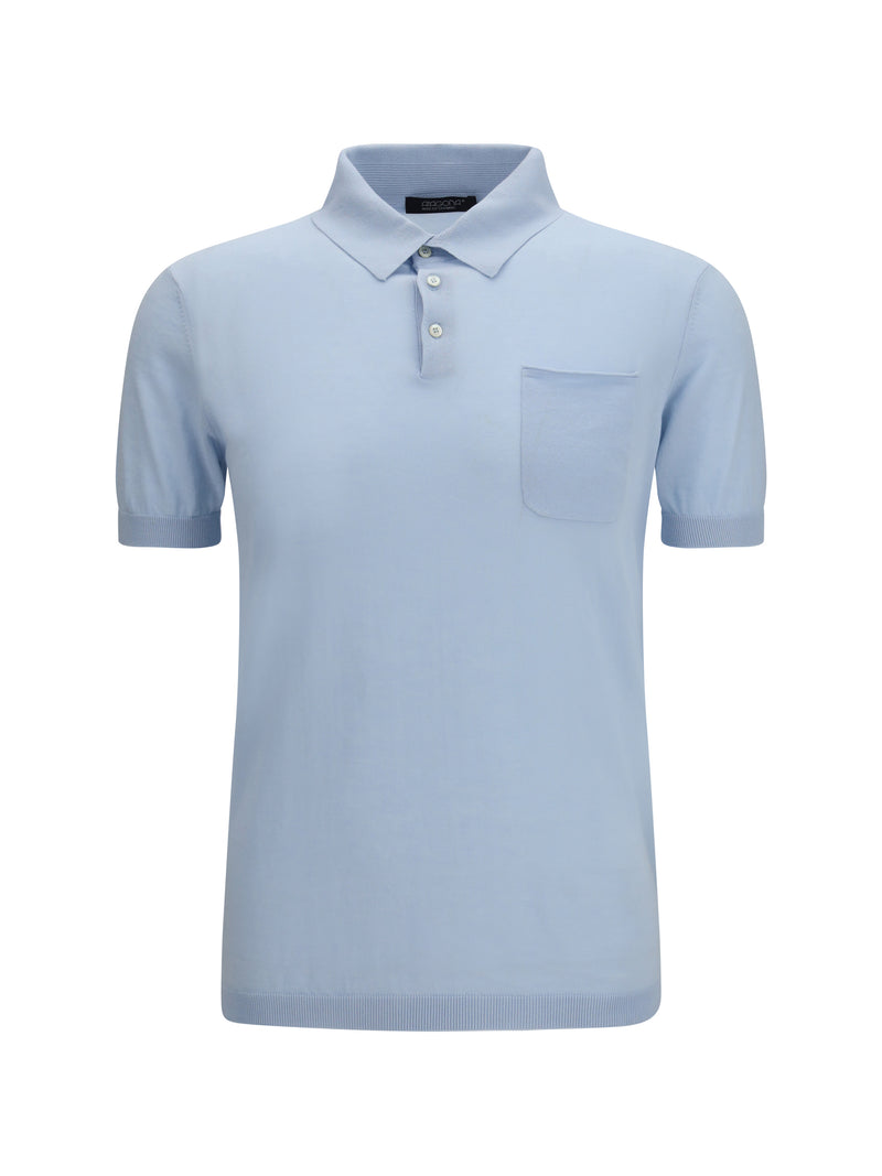 Aragona Cashmere Aragona Cashmere Short-sleeve Polo Omphalodes Blue - World Class Fashion