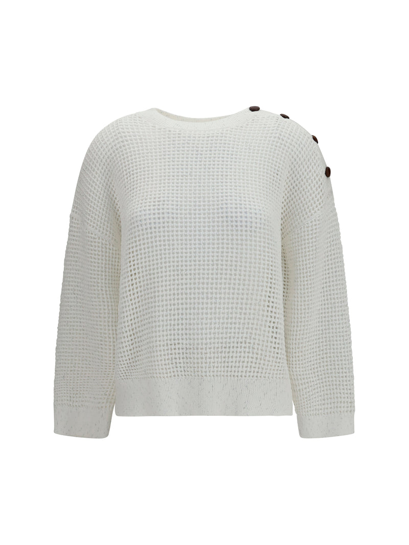 Brunello Cucinelli Brunello Cucinelli Openwork Sweater White Women - World Class Fashion