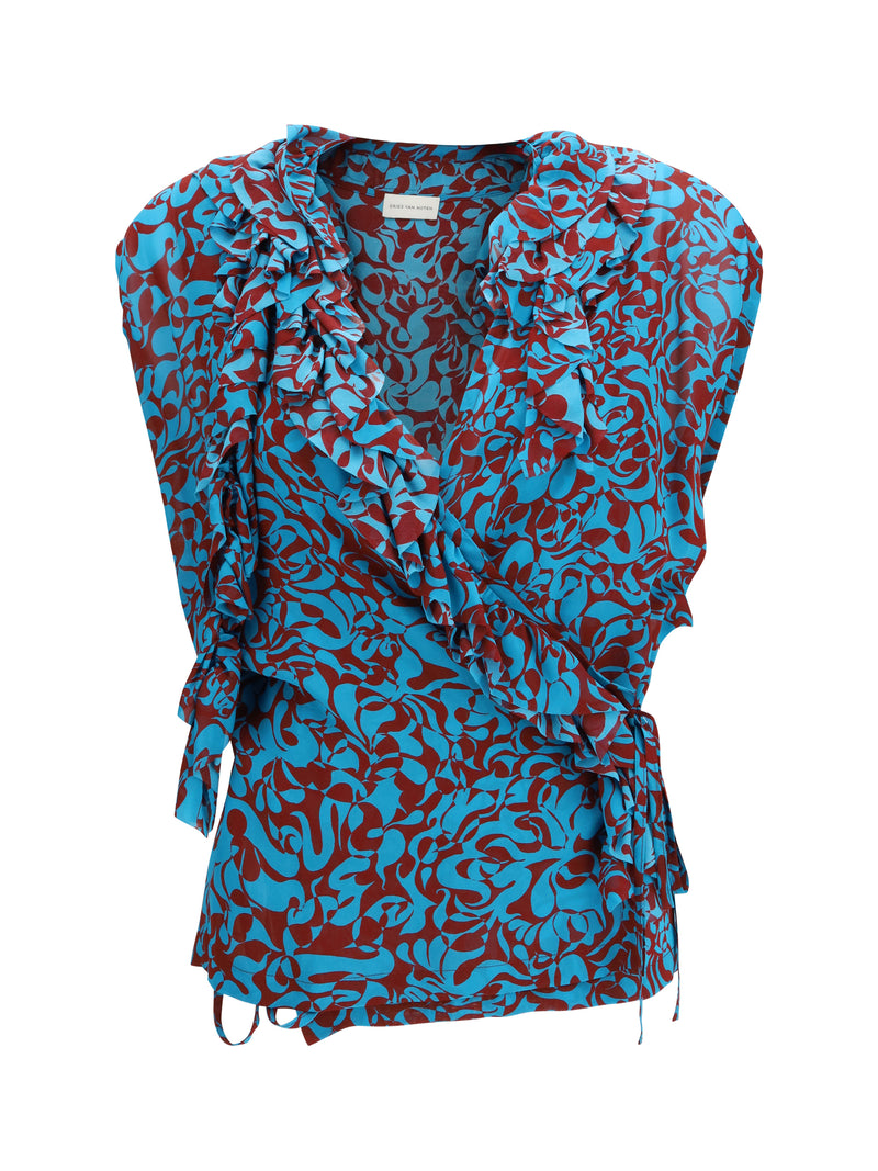 Dries Van Noten Dries Van Noten Printed Cotton Blouse - World Class Fashion