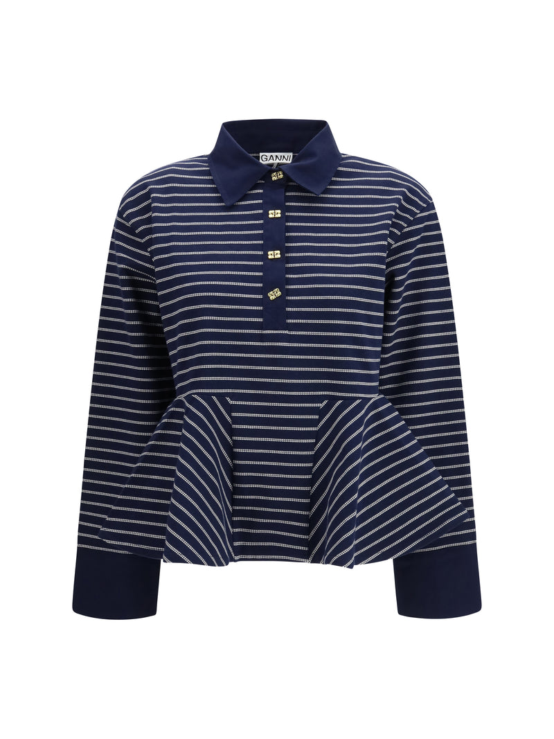 Ganni Polo a rayas Ganni Sky Captain - World Class Fashion