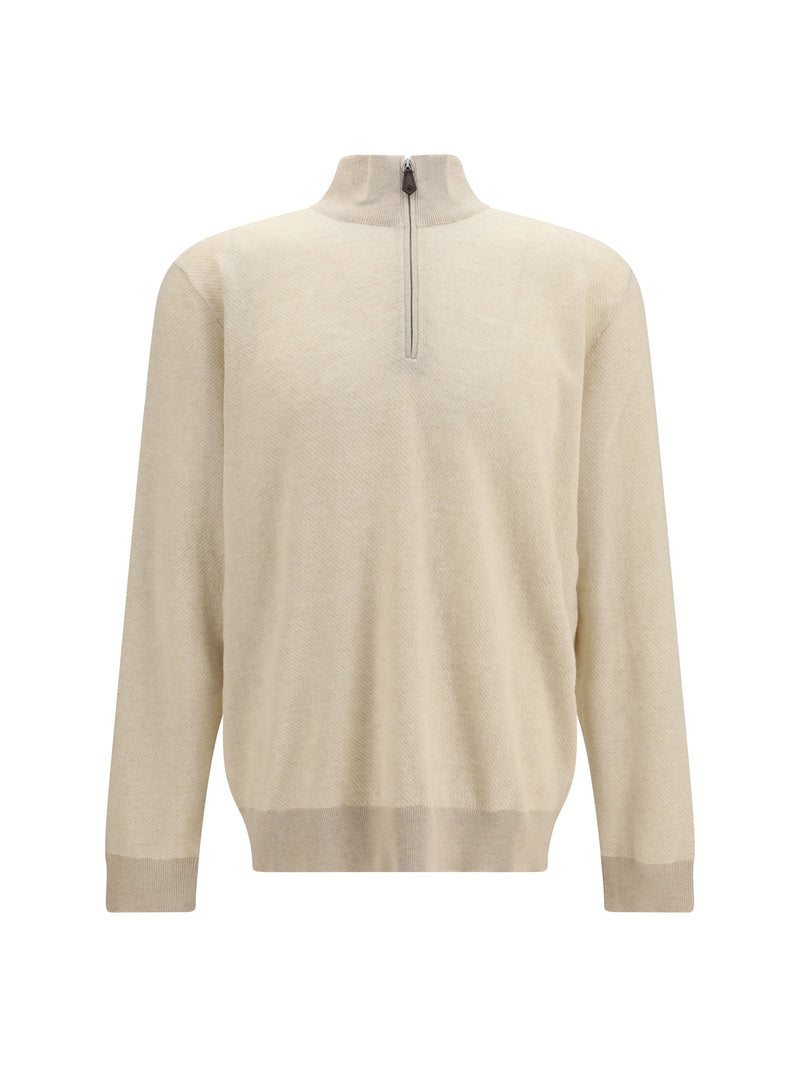 Loro Piana Loro Piana Roadster Cashmere Sweater Natural Mel/Nougat - World Class Fashion