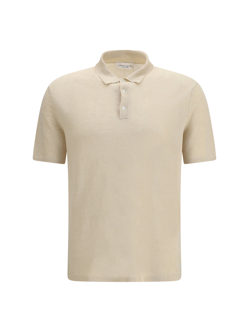 Roberto Collina Roberto Collina Linen Polo Ecru - World Class Fashion