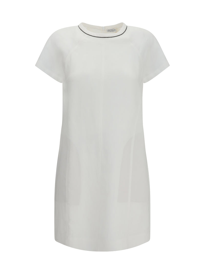 Brunello Cucinelli Brunello Cucinelli Midi Linen Dress Naturale - World Class Fashion