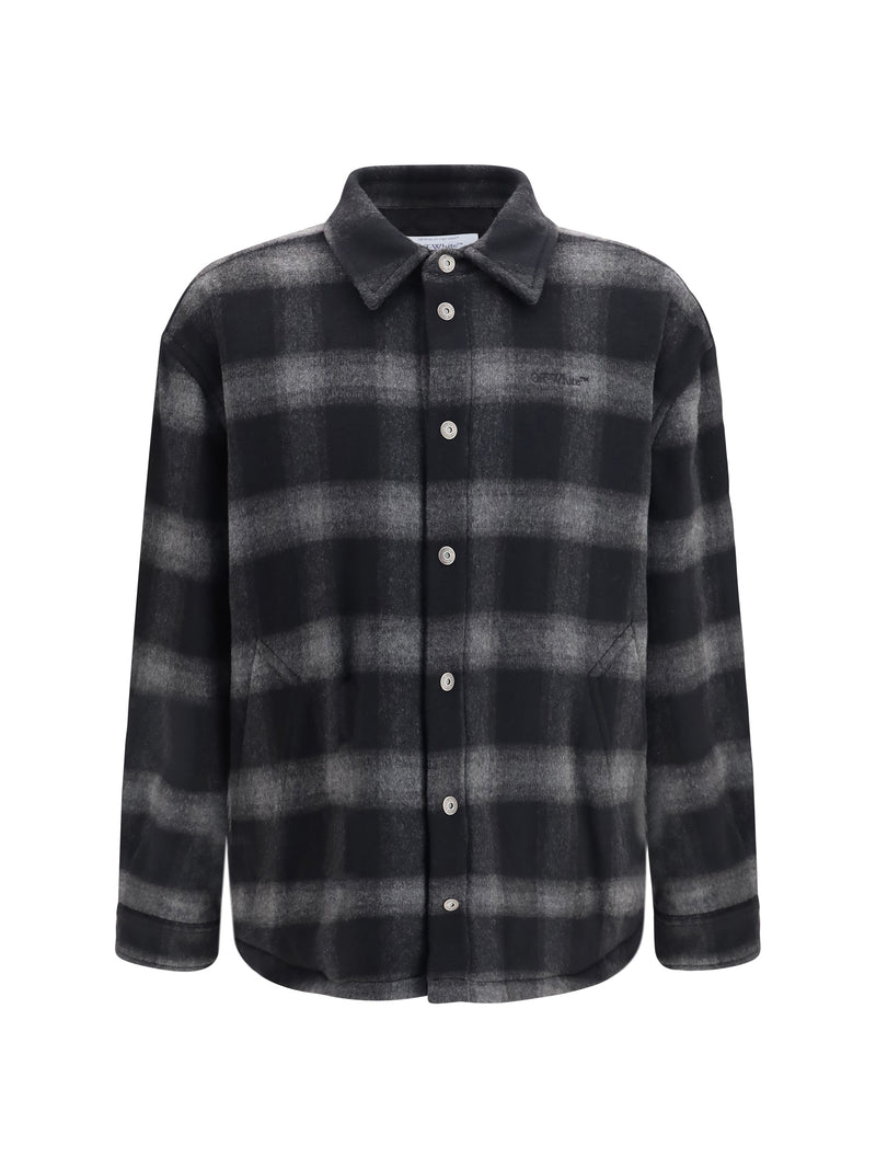 Off-white Off-white Padded Flannel Jacket Black - World Class Fashion