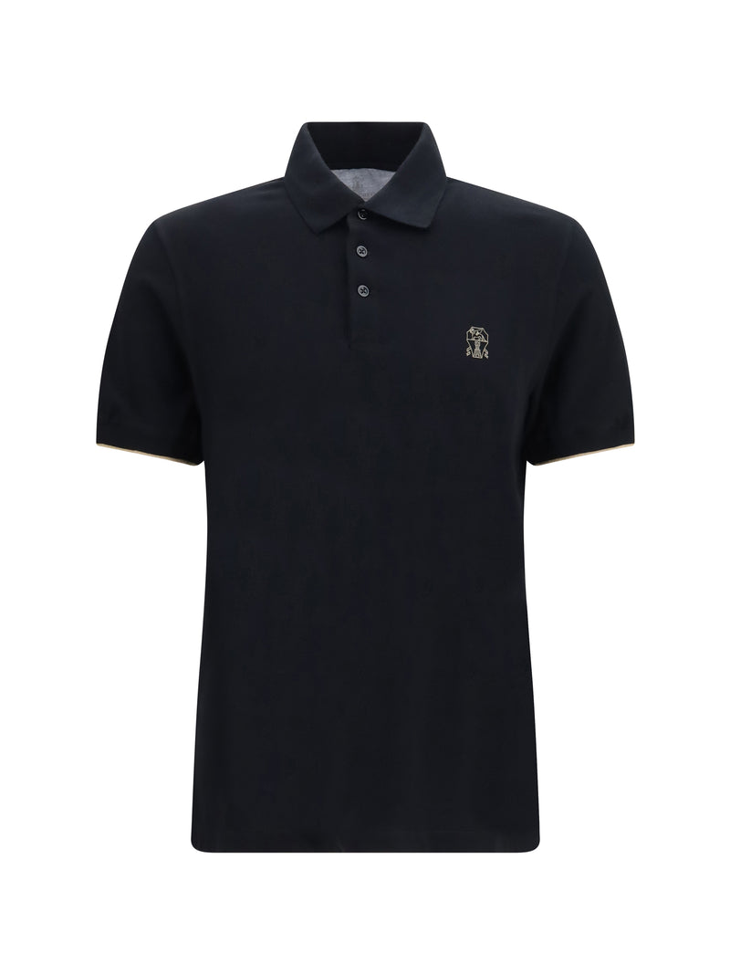 Brunello Cucinelli Brunello Cucinelli Cotton Polo Nero+Amaretto - World Class Fashion