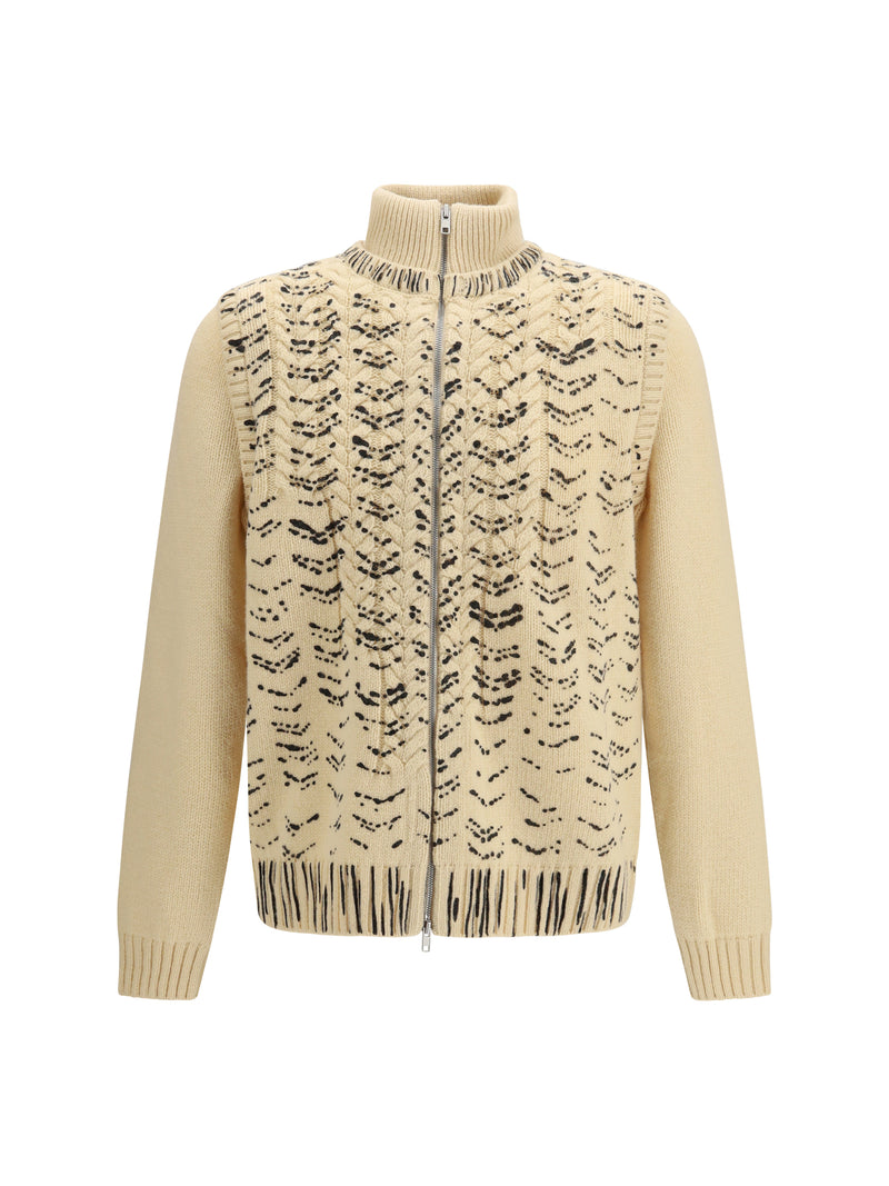 Margiela Margiela Virgin Wool Zip Cardigan Ecru - World Class Fashion