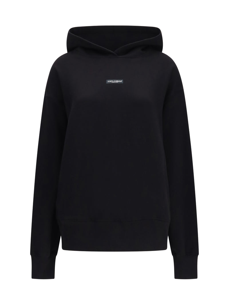 Dolce & Gabbana Dolce & Gabbana Cotton Hooded Sweatshirt With Logo Patch - World Class Fashion
