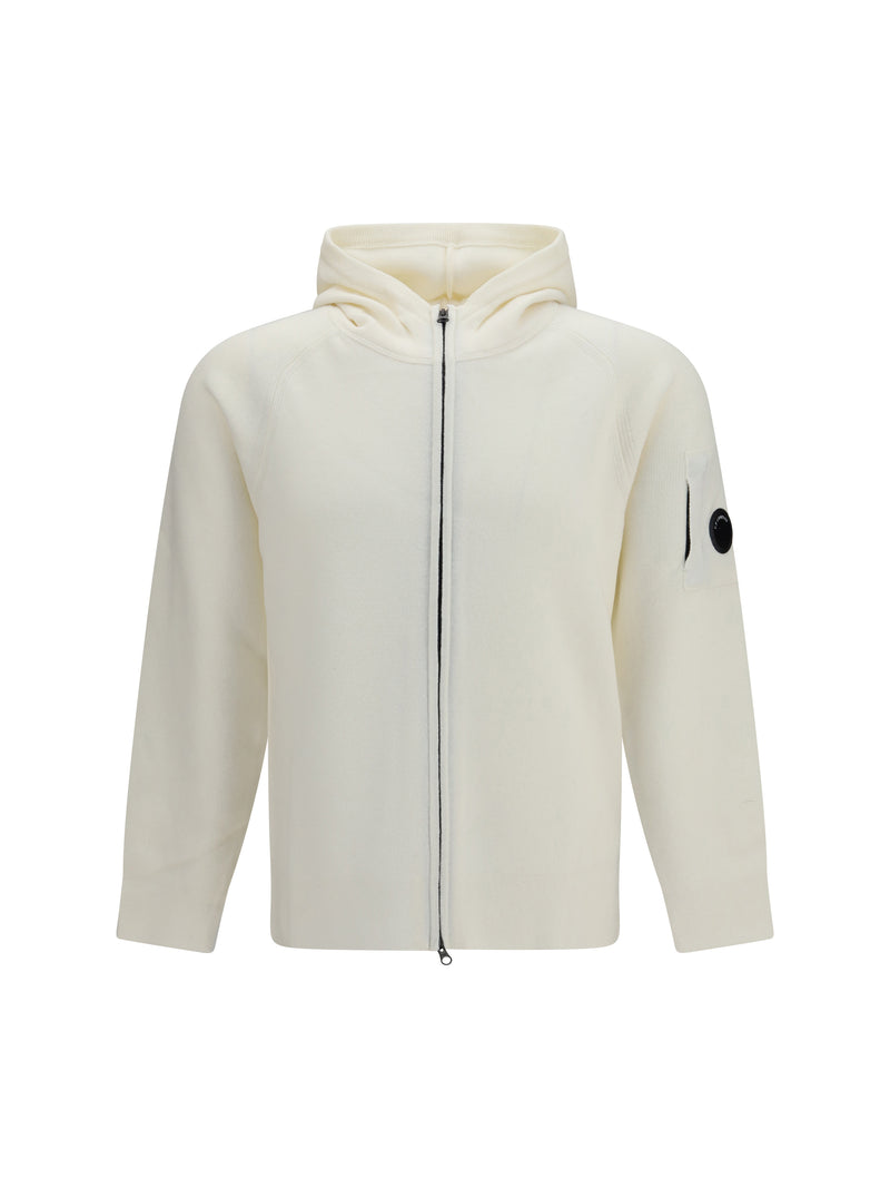 C.P. Company C.P. Company Lambswool Hooded Sweater Gauze White - World Class Fashion