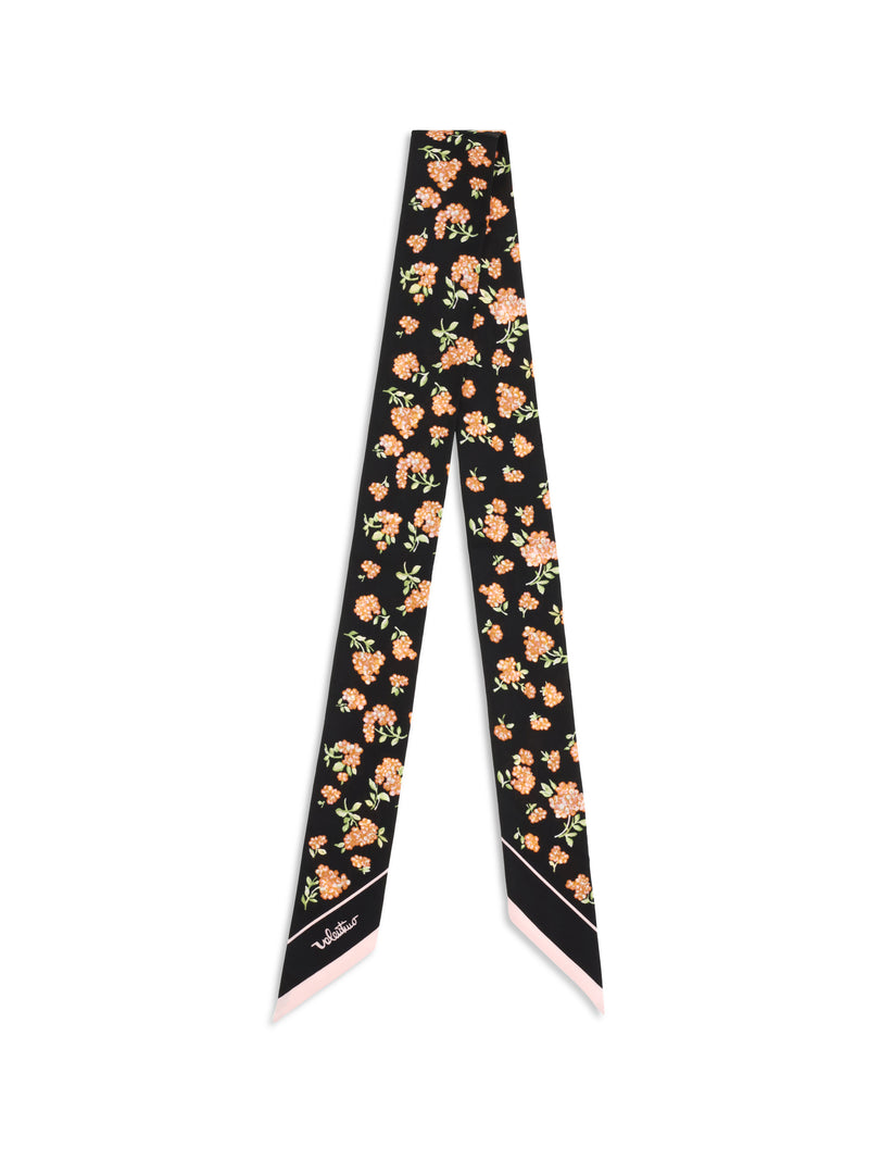 Valentino Garavani Valentino Garavani Mazzetto Coriandolo Silk Twill Scarf Nero/Rosa-Verde/Bianco/Rosa - World Class Fashion