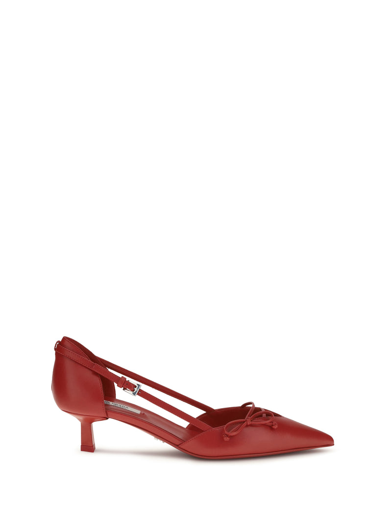Prada Zapatos de salón de piel con aberturas laterales Prada Rosso - World Class Fashion