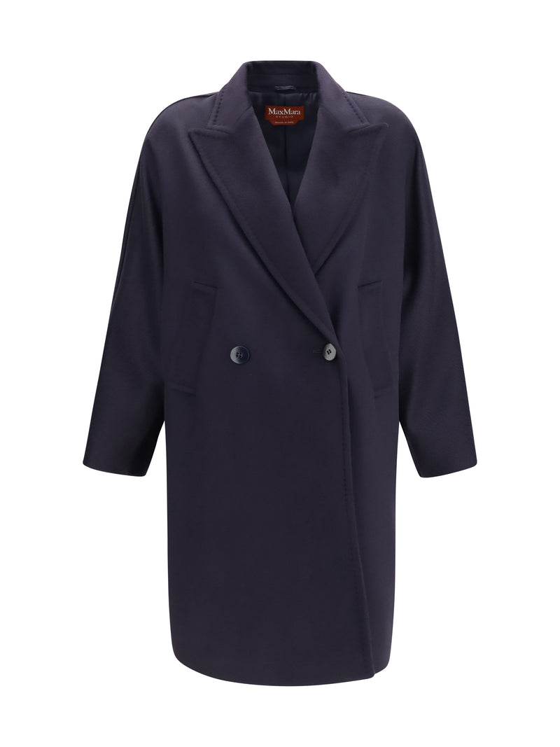 Max Mara Studio Max Mara Studio Double Breasted Wool Coat Blue - World Class Fashion