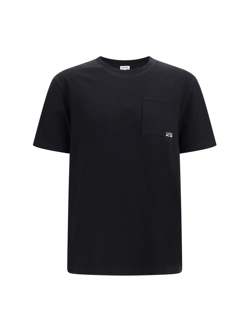 Loewe Loewe Cotton T-shirt with Embroidered Logo Black - World Class Fashion