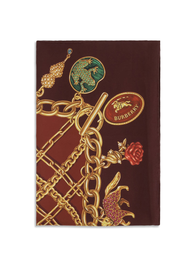 Burberry Burberry Silk Scarf Auburn Brown Women - World Class Fashion