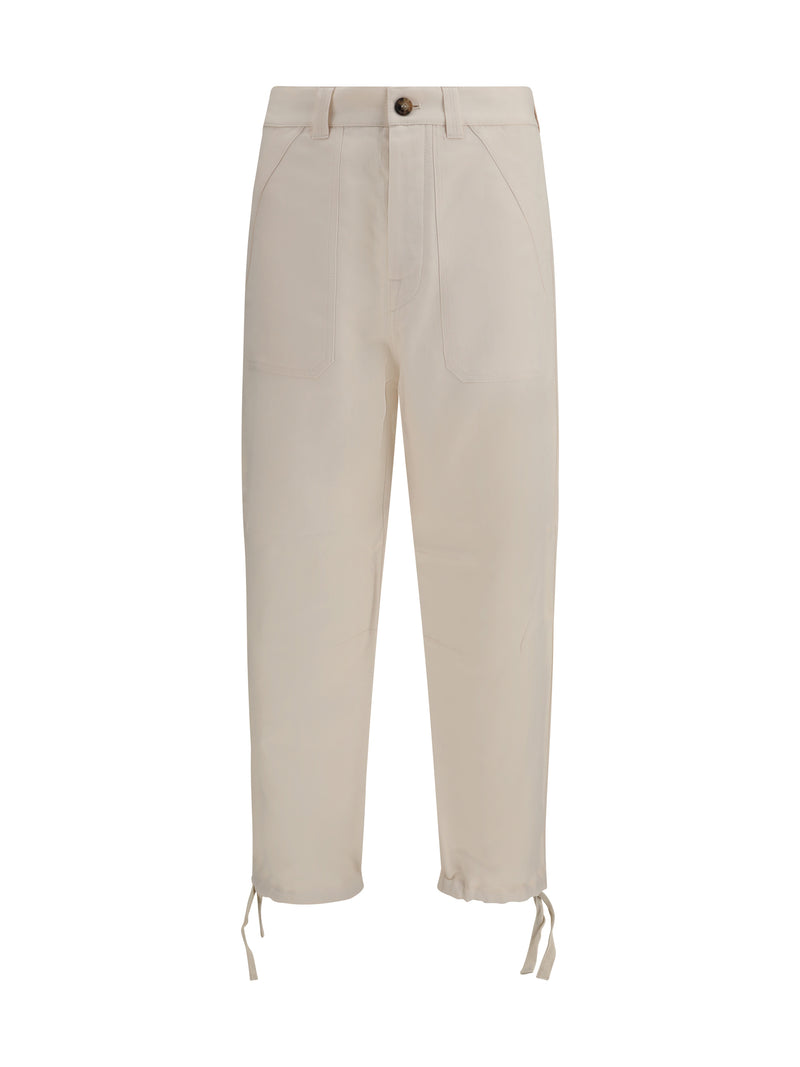 Brunello Cucinelli Brunello Cucinelli Linen Pants Off White - World Class Fashion