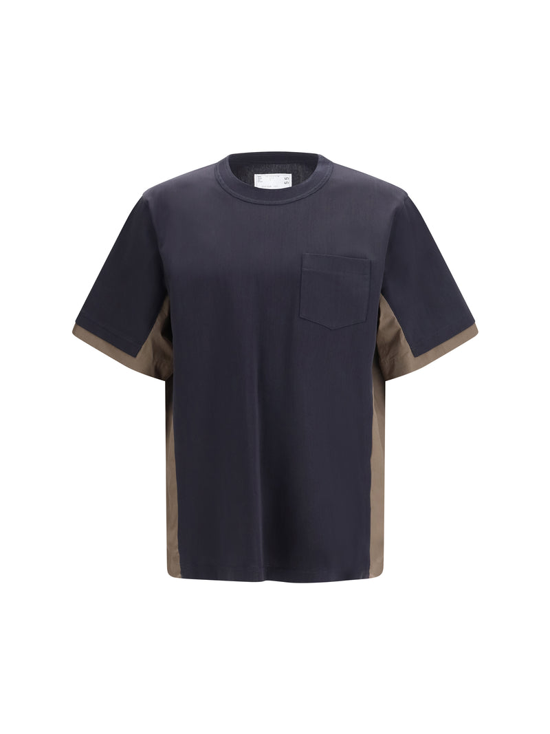 Sacai Sacai Cotton Typewriter Jersey T-shirt Navy×Taupe - World Class Fashion