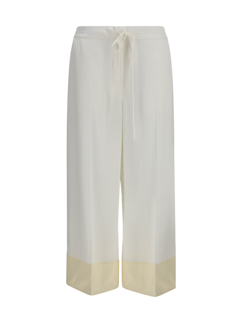 Toteme Pantalones de satén con cordón Toteme Blancos para mujer - World Class Fashion
