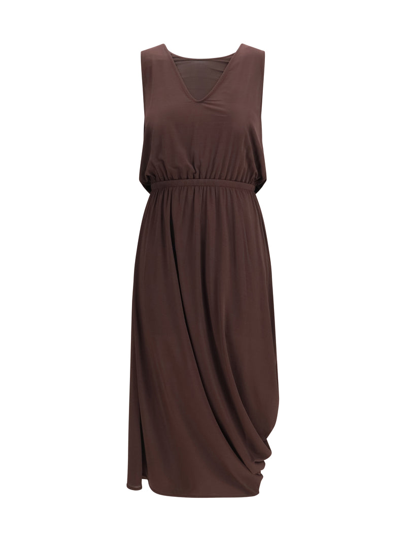 Lemaire Lemaire Draped Midi Dress Fig Women - World Class Fashion