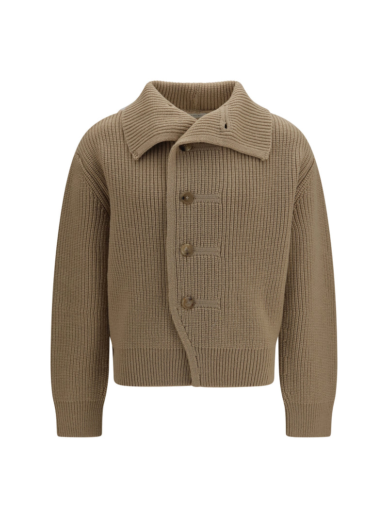 Dries Van Noten Dries Van Noten Buttoned High-neck Cardigan Champagne - World Class Fashion