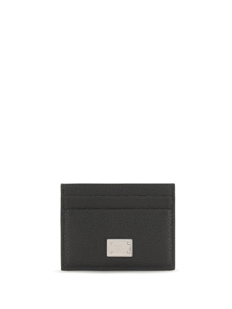 Dolce & Gabbana Dolce & Gabbana Logo-plate Leather Card Holder Black - World Class Fashion