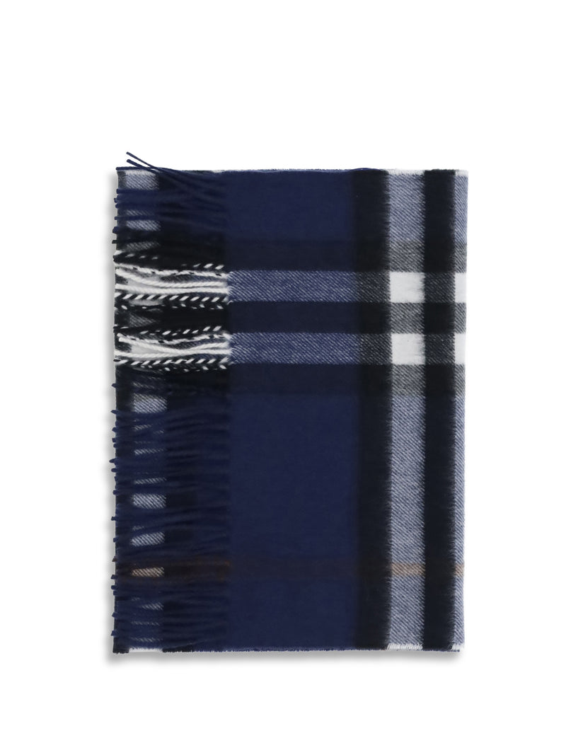Burberry Burberry Cashmere Check Pattern Scarf Mast Blue - World Class Fashion