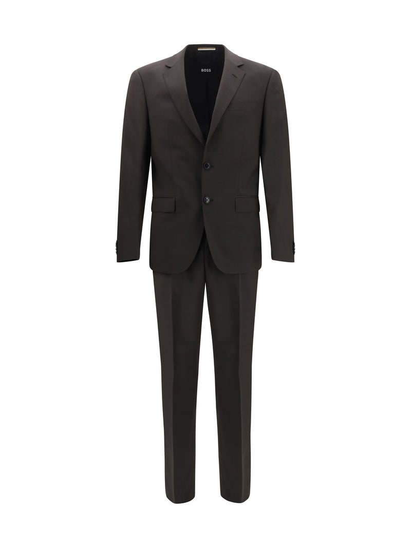 Hugo Boss Black Traje Hugo Boss de lana virgen, color marrón oscuro - World Class Fashion