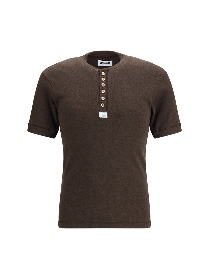 Magliano Magliano Nudo Small Serafino T-shirt Brown Melange - World Class Fashion