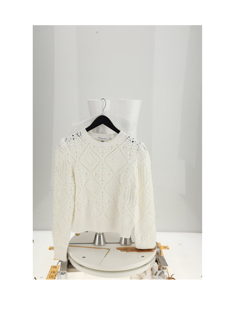 Dior Dior Cotton Knitwear Ecru Women - World Class Fashion