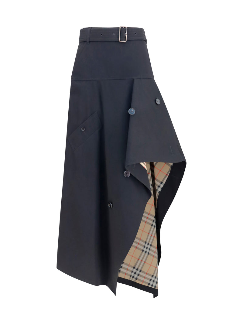 Burberry Burberry Heather Asymmetric Skirt Black - World Class Fashion