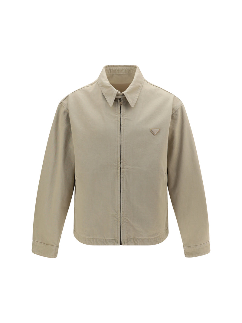 Prada Prada Denim Blouson Jacket Sand Men - World Class Fashion