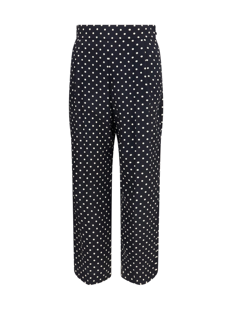 Valentino Valentino Polka-dot Silk Pants Black/White - World Class Fashion