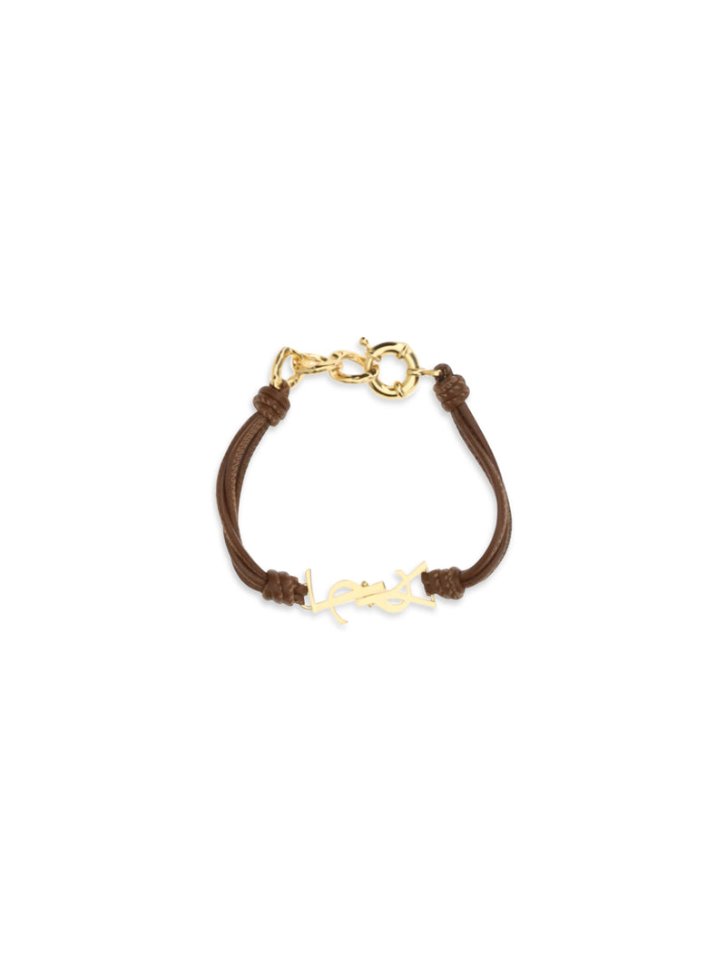 Saint Laurent Saint Laurent Cassandre Multi-wrap Bracelet Khaki - World Class Fashion