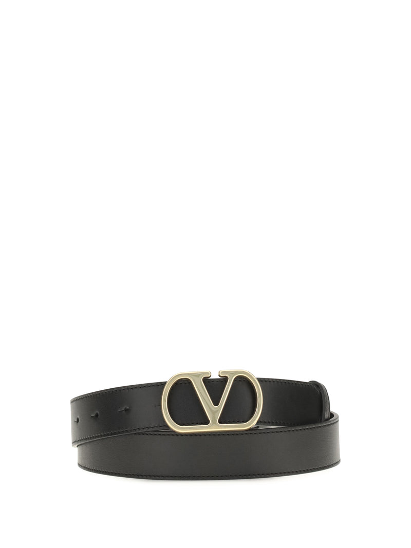 Valentino Garavani Cinturón de piel Valentino Garavani VLogo Signature negro - World Class Fashion