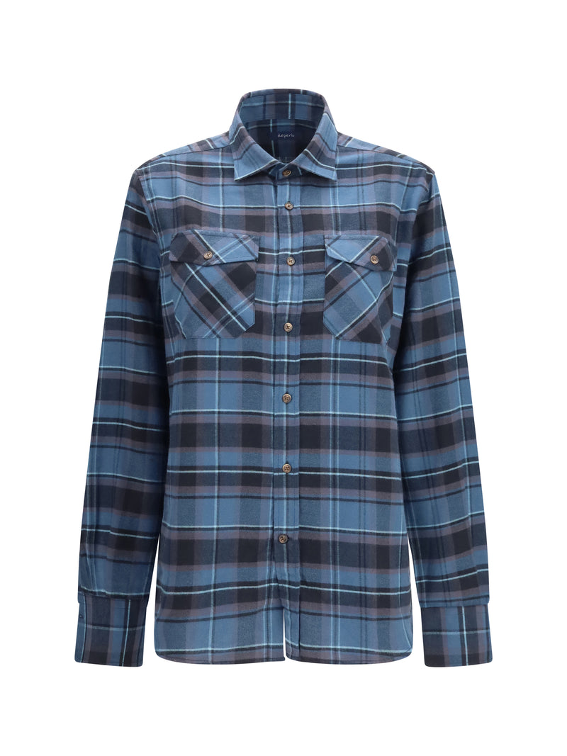 Deperlu Deperlu Raymond Checked Shirt Blue - World Class Fashion