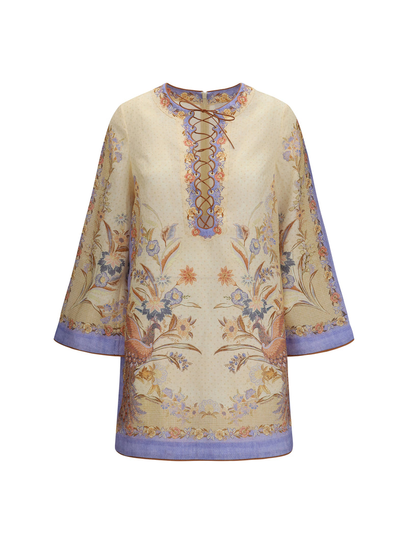 Zimmermann Zimmermann Túnica Indra Floral Pañuelo Biscuit Floral - World Class Fashion