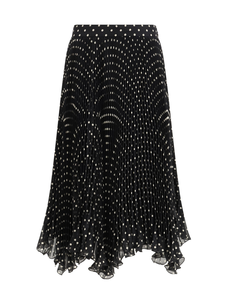 Valentino Valentino Polka-dot Silk Skirt Nero/Betulla - World Class Fashion