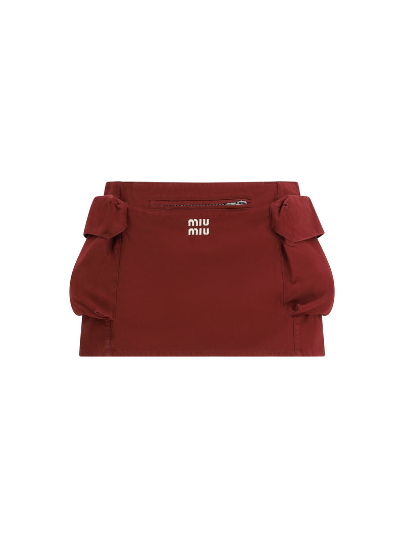 Miu Miu Minifalda de algodón Amaranto de Miu Miu - World Class Fashion
