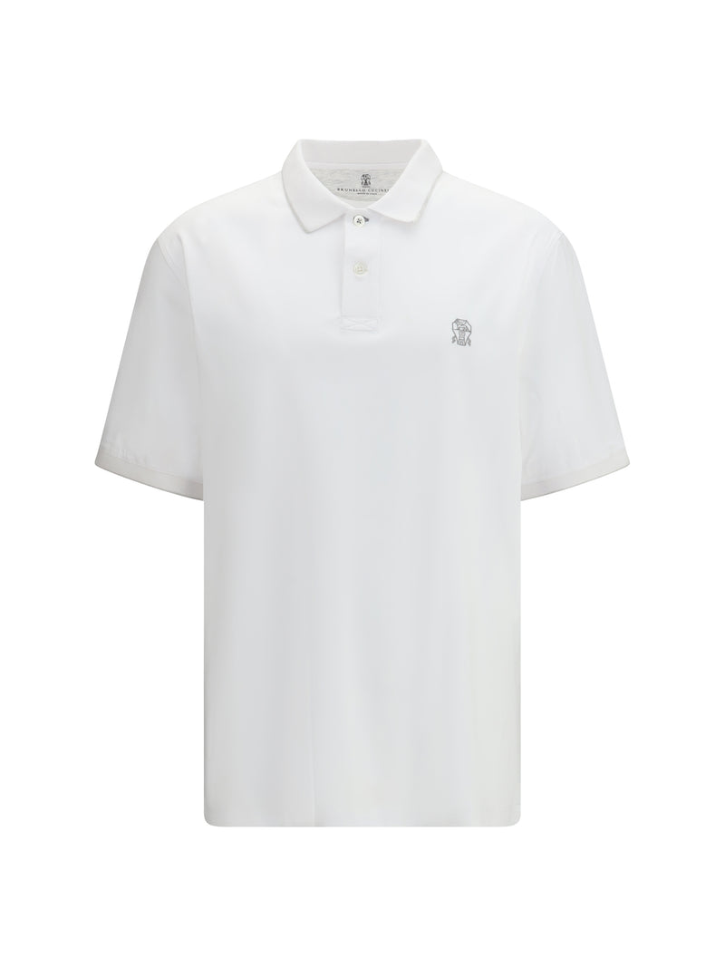 Brunello Cucinelli Brunello Cucinelli Polo Cotton Jersey Bianco Ottico+Perla - World Class Fashion